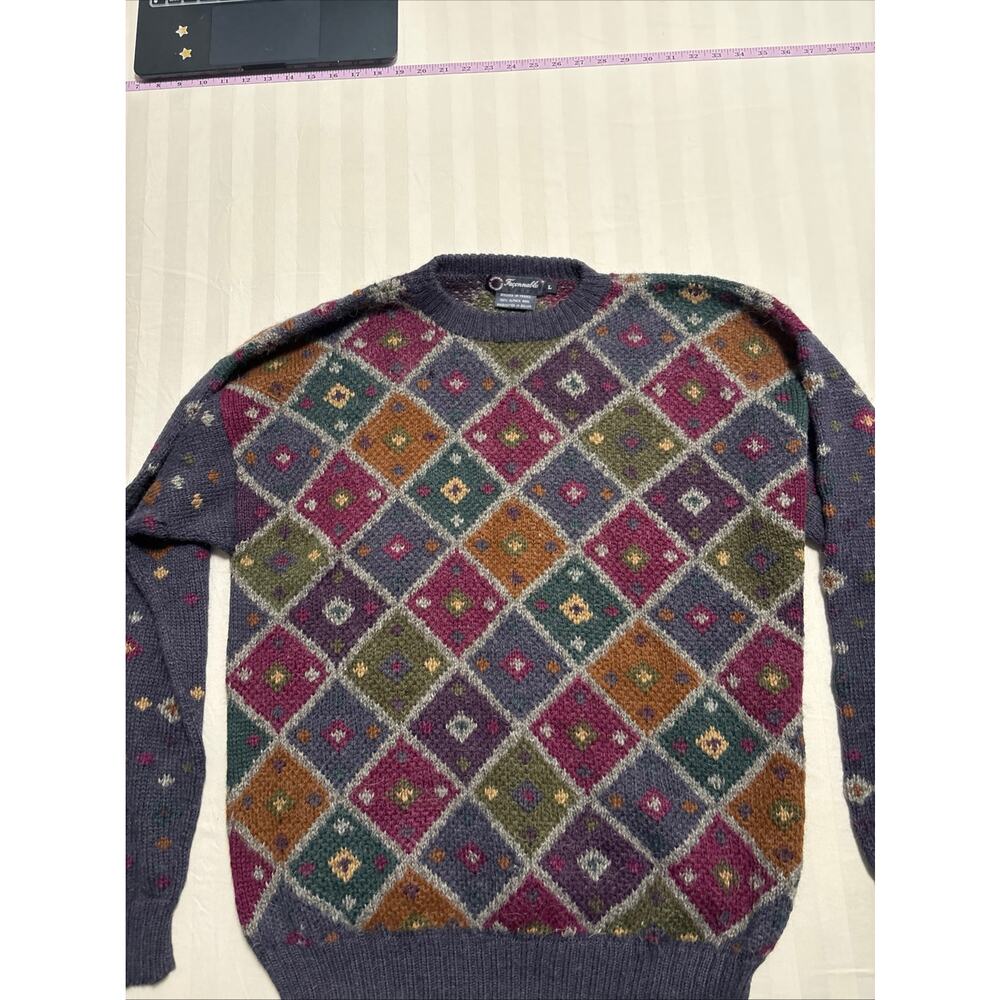 Vintage Faconnable 100% Alpaca Wool Handknit Bolivia Sweater